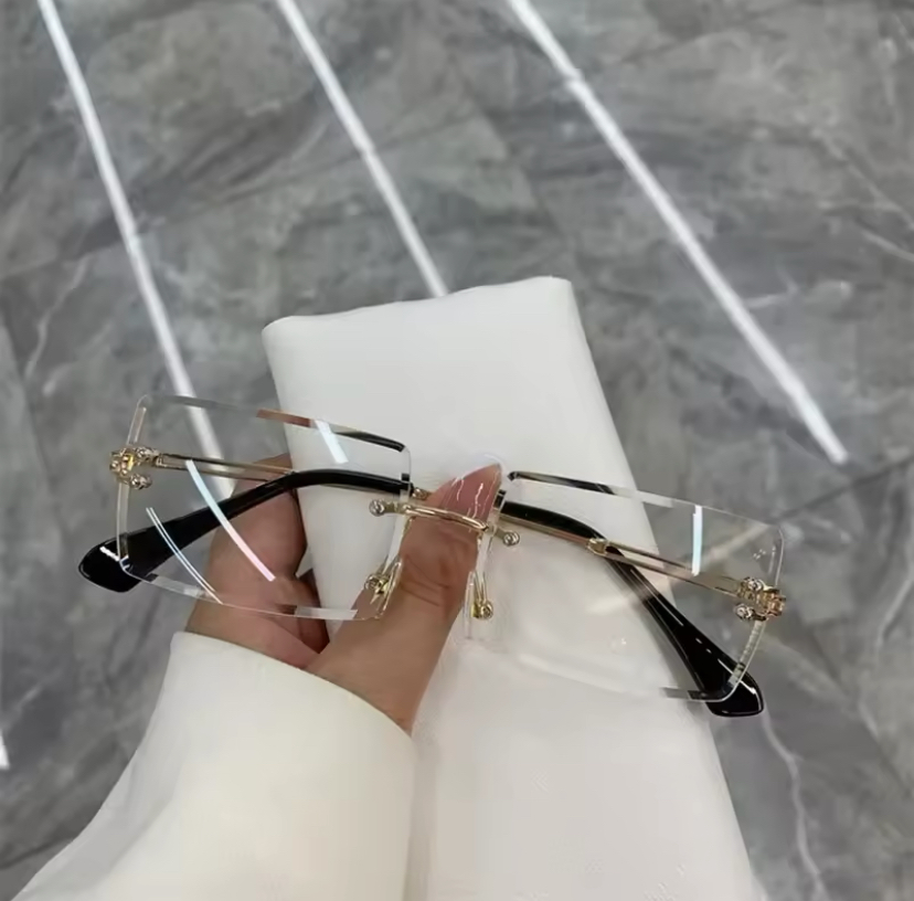 Unisex Small Rimless Sunglasses