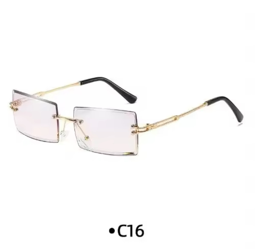 Unisex Small Rimless Sunglasses